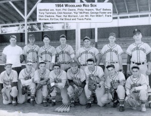 Woodland 1954 Red Sox Tony Tammaro in front row